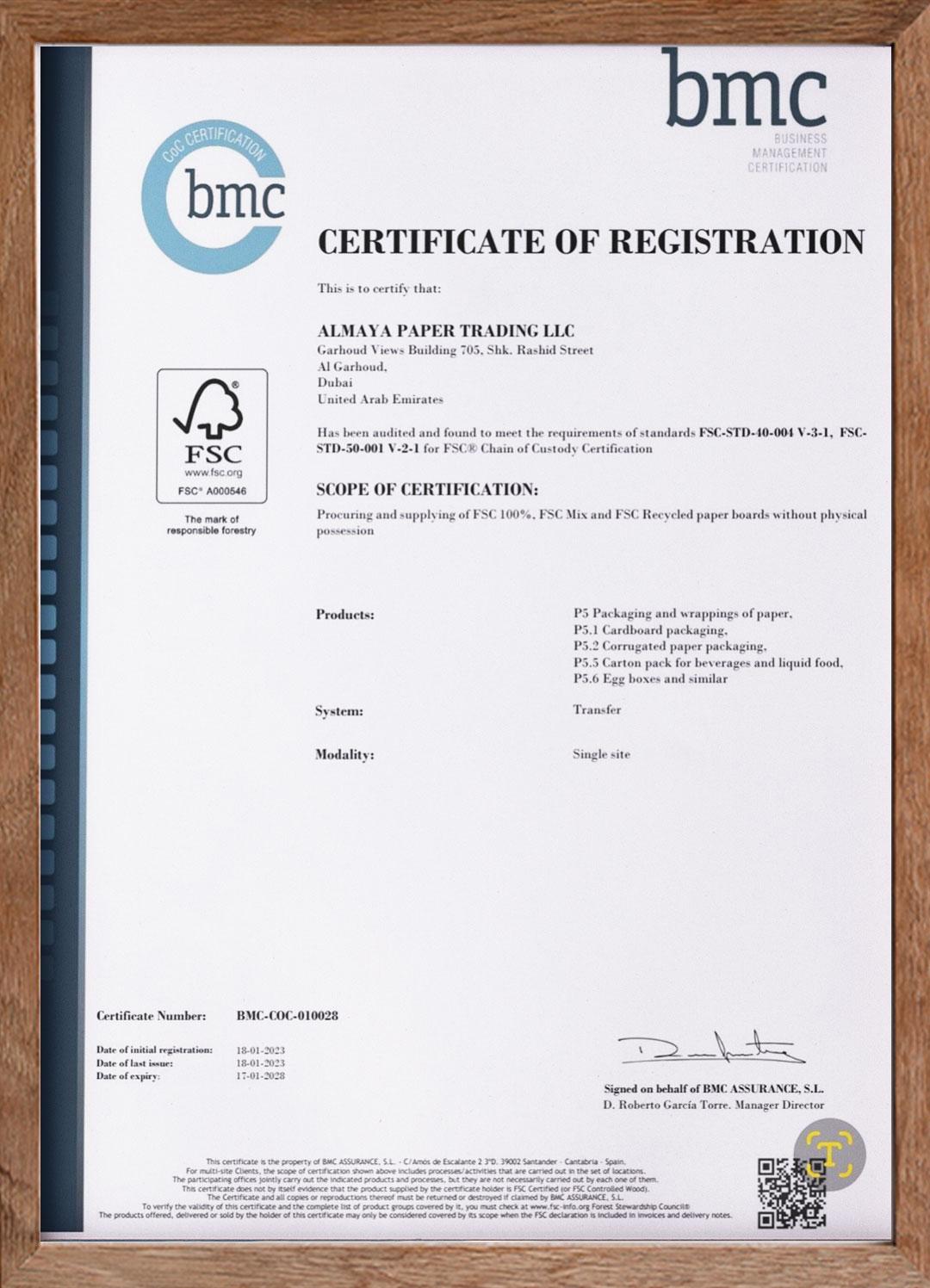 bmc-Certificate of Registration