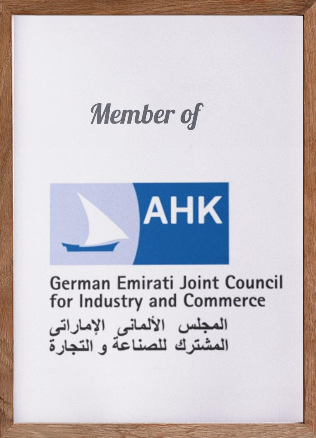 Member of German Emirati Joint Council for Industry and Commerce (AHK)